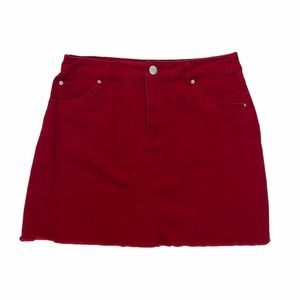 Forever 21 Red Denim Mini Skirt, Size S
